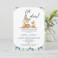 Boys Blue Floral Oh Deer Baby Shower 