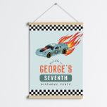 Boys Blue Racing Car Kids Birthday Welcome Sign<br><div class="desc">This fun and budget-friendly boys' 7th birthday welcome poster features a bold race car with flaming details – perfect for any hot car-themed birthday party. Designed with a modern, cool look, this editable poster is set up for a seventh birthday but can easily be customised with any name and age....</div>