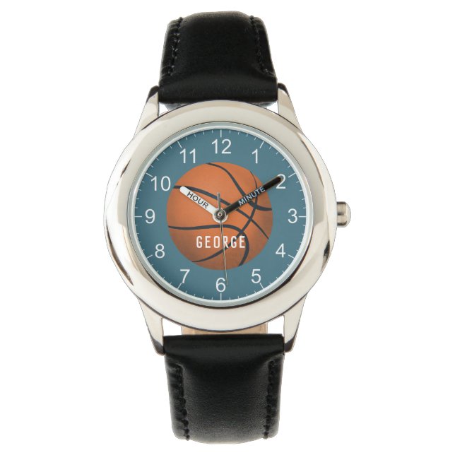 Boys Blue Sports Basketball Kids Watch (Front)