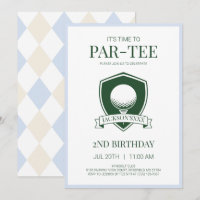 Boys Blue Time to Par-Tee Golf 2nd Birthday Party