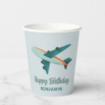 Boys Blue Travel Aeroplane Kids Birthday Paper Cups<br><div class="desc">This cute kids birthday paper cup design features an aeroplane illustration with blue sky and clouds,  and can be personalised with your child’s name and birthday. The perfect transport themed addition to your child’s party - perfect for a first birthday or for any aeroplane lover!</div>