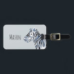 Boy's Blue Watercolor Zebra Safari and Kids Name Luggage Tag<br><div class="desc">This adorable and cool boy's luggage features a blue watercolor zebra, and has place for you to add your child or baby's name, as well as a contact number and email address. Perfect for your baby's first vacation or for any zebra lover! Check out the rest of our collection for...</div>