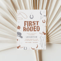 Boys' Boho Retro First Rodeo Cowboy 1st Birthday