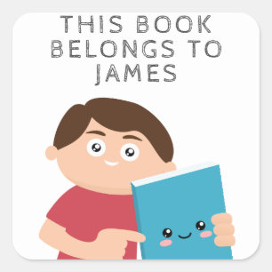 Boys Book Square Sticker