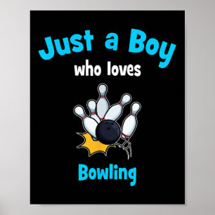 Boys Bowling Shirt Kids Bowling Poster