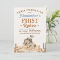 Boys Brown Bronco Cowboy First Rodeo 1st Birthday