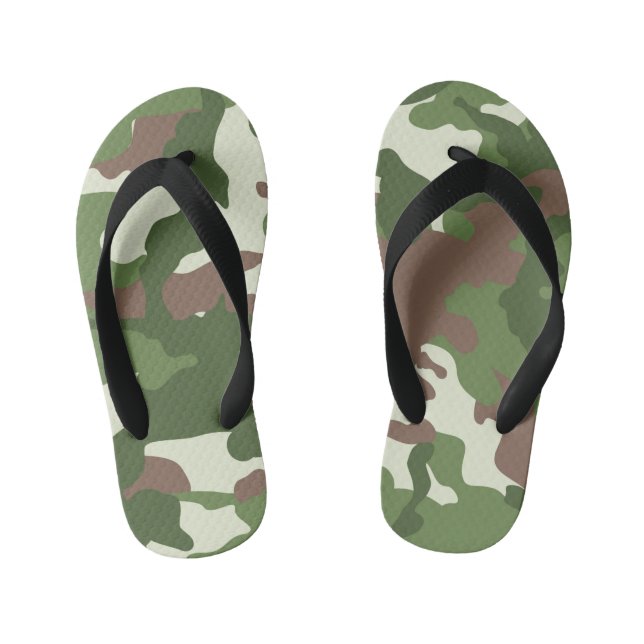 Boys camo pattern lovers  kid's jandals (Footbed)