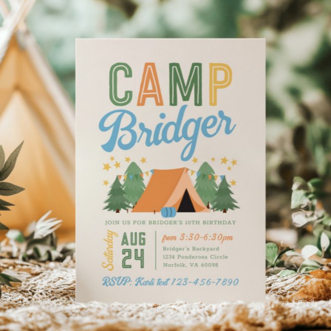Boy's Camping Birthday Invitation (Creator Uploaded)