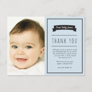 Boys Christening/Baptism Thank You card