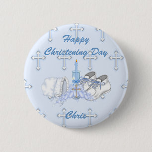 Boys Christening Wish 6 Cm Round Badge