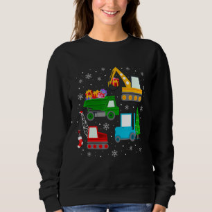 Boys Christmas Kids Toddler Construction Vehicles Sweatshirt