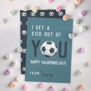 Boys Classroom Soccer Valentines Card
