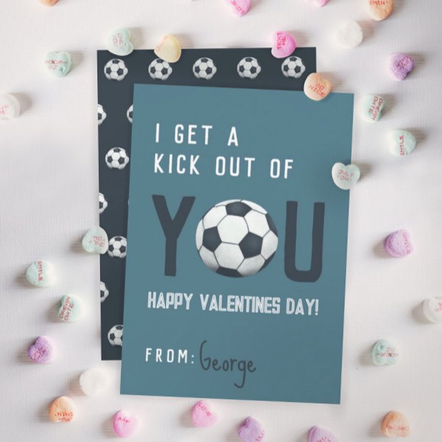 Boys Classroom Soccer Valentines Card  (Creator Uploaded)