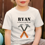 Boys Construction Builder Birthday Boy T-Shirt<br><div class="desc">Let's build something FUN! This design features unique watercolor construction tools/hammers for your little handyman.</div>