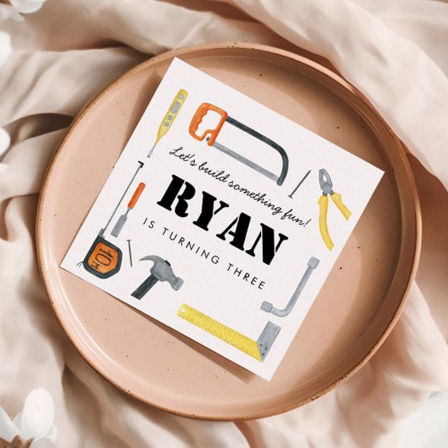 Boys Construction Builder Disposable Napkin (Creator Uploaded)