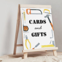 Boys Construction Cards and Gifts Table Sign