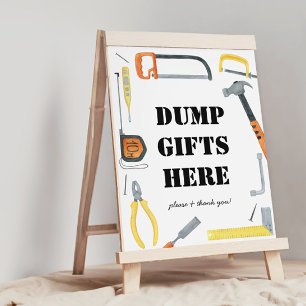 Boys Construction Dump Gifts Here Sign