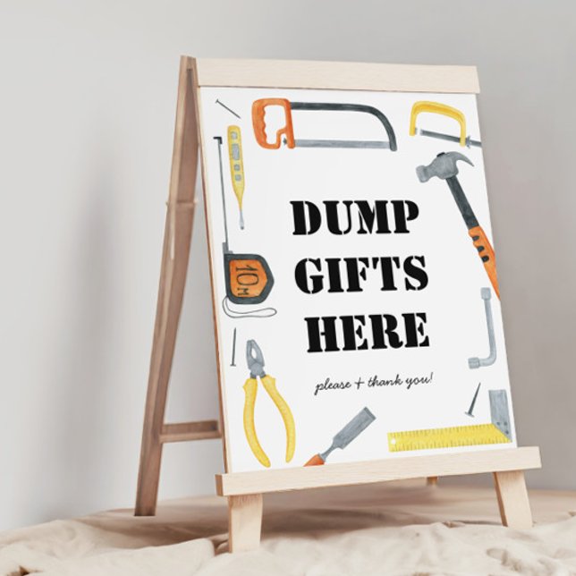 Boys Construction Dump Gifts Here Sign (Creator Uploaded)