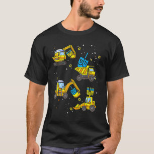 Boys Construction Vehicle Hanukkah Jewish Boys Kid T-Shirt