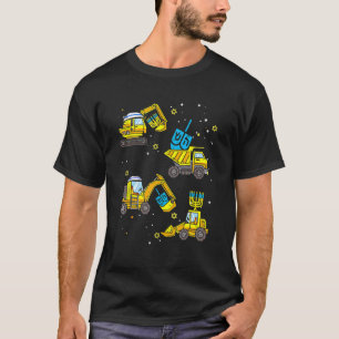 Boys Construction Vehicle Hanukkah Jewish Boys Kid T-Shirt