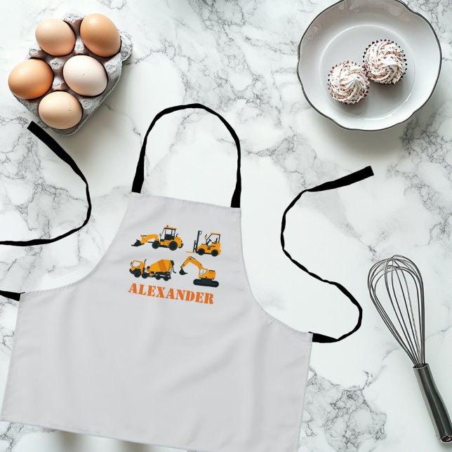 Boys Construction Vehicles Personalized Apron (Creator Uploaded)