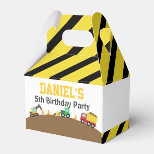 Boys Construction Vehicles Theme Birthday Party Favour Box