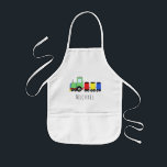Boy's Cool Doodle Colourful Locomotive Train & Kids Apron<br><div class="desc">This cute design is a part of a collection featuring cute transport doodles for boy's apparel and accessories. The design features a doodle colourful locomotive train in primary colours, and can be personalised with your boy's name. Perfect for little travellers or train lovers! Check out our store for other cool...</div>