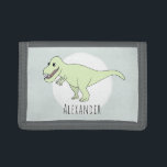 Boy's Cool Doodle T-Rex Dinosaur with Name Trifold Wallet<br><div class="desc">This cool design is a part of a collection featuring cute dinosaurs for little boy's apparel and accessories. This children's design features a hand drawn T-Rex doodle dinosaur and can be personalised with your boy's name. Check out our store for other dinosaur designs!</div>