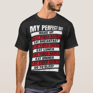 Boys  Cool Gamer My Perfect Day Video Games T-Shirt