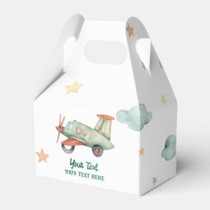 Boys Cool Modern Colourful Aeroplane Birthday Part Favour Box