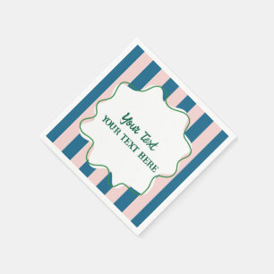 Boys Cool Modern Colourful Stirpes Birthday Party  Napkin