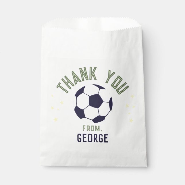 Boys Cool Soccer Thank You Kids Birthday Favour Bags (Front)