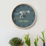 Boys Cool T-Rex Dinosaur Dig Kids Clock<br><div class="desc">This cool and modern boys clock features a t-Rex dinosaur skeleton. The clock can be personalised with your child’s name,  and has clear readable numbers. The perfect prehistoric dinosaur dig themed decor for your kids room or nursery.</div>