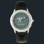 Boys Cool T-Rex Dinosaur Dig Kids Watch<br><div class="desc">This cool and modern boys watch features a t-Rex dinosaur skeleton. The watch can be personalised with your child’s name,  and has clear readable numbers. The perfect prehistoric dinosaur dig themed gift for any Dino enthusiast.</div>