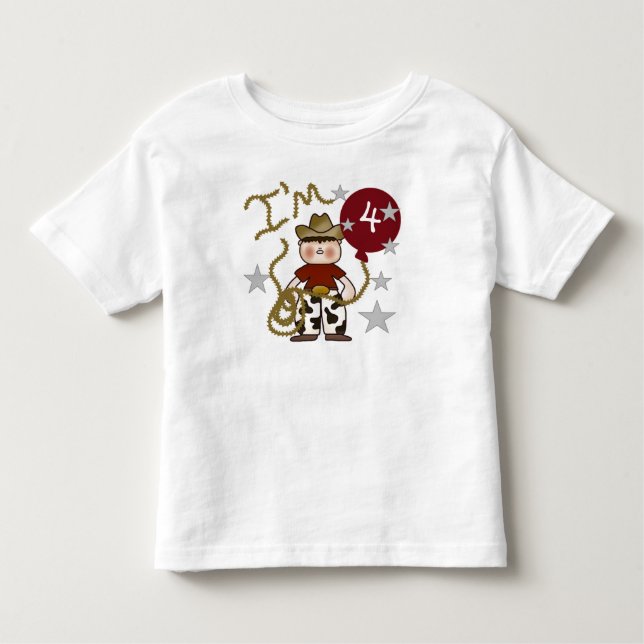 Boys Cowboy Birthday Toddler T-Shirt (Front)