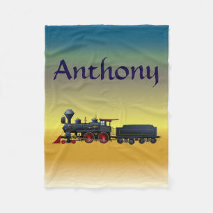 Boy's Custom Name Train Set Fleece