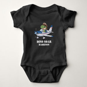 Boys Cute Blue Aeroplane Dinosaur Kids 1st Birthda Baby Bodysuit
