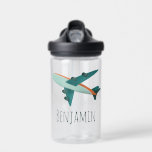 Boys Cute Blue Aeroplane Kids Travel Water Bottle<br><div class="desc">This cute and modern kids water bottle design features a blue and orange aeroplane,  and can be personalised with your boy's name. Perfect for an aeroplane and travel-loving kid,  the perfect accessory for school or preschool! Check out our store for other whimsical travel designs.</div>