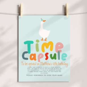 Boys Cute Blue Birthday Time Capsule Sign