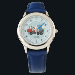 Boys Cute Blue Construction Concrete Mixer Kids Watch<br><div class="desc">This cute and modern kids' watch features a blue and red concrete mixer and a place for you to add your boy's name. Perfect for any little one dreaming of being a construction builder! With clear numbers,  this is great for a kid's first watch.</div>