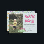 Boys Cute Blue Dinosaur Jungle Kids Birthday Thank You Card<br><div class="desc">This cute and modern boys birthday thank you card design features a place to add a photo, with a dinosaur pattern on the back featuring pastel blue dinosaur cartoons, with a t-rex, stegosaurus, rainbows and jurassic jungle plants. The card can be personalised with your own text. The perfect dinosaur themed...</div>