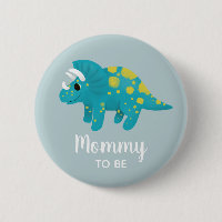 Boys Cute Blue Dinosaur Mummy to Be Baby Shower