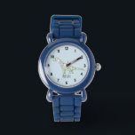 Boys Cute Blue Dinosaur with Name Kids Watch<br><div class="desc">This cute blue kids watch features an adorable dinosaur cartoon and can be personalised with your boy's name. With clear,  readable numbers this design is perfect for your boy's first watch.</div>