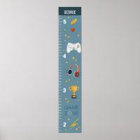 Boys Cute Blue Gaming Growth Chart