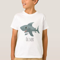 Boys Cute Blue Ocean Shark Cartoon