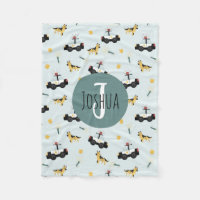 Boys Cute Blue Police Car Pattern