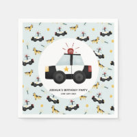 Boys Cute Blue Police Car Toddler Happy Birthday