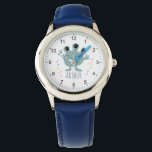 Boys Cute Blue Space Alien Cartoon Kids  Watch<br><div class="desc">This cute and modern kids watch features a blue space alien cartoon and can be personalised with your boys name. With clear,  easily readable numbers,  this 'first' watch is great for kids or toddlers just starting out on learning the time. The perfect space galaxy-themed design for your little one!</div>