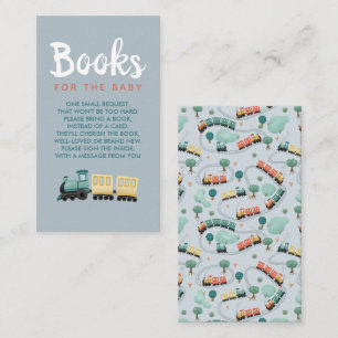Boys Cute Blue Train Travel Books For Baby Enclosure Card