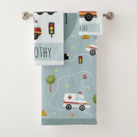 Boys Cute Blue Transport Pattern Kids